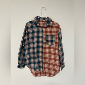No Frills Plaid Button-Up Shirt